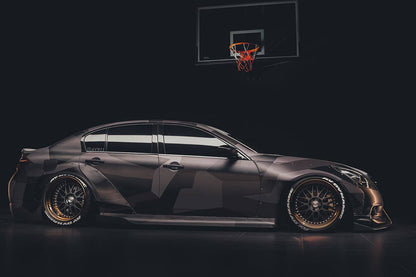 Guardabarros ancho estilo BKSS para Infiniti G25 G37 Sedán Carbonado 2010-2013