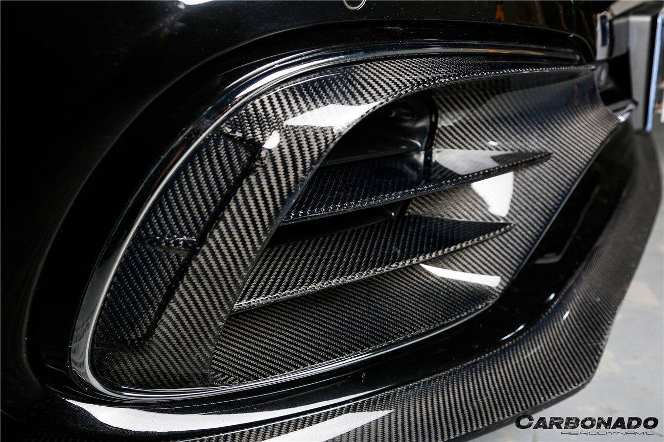 Carbonado 2017-2020 Mercedes Benz S63 AMG W222.2 Sedan MSY Style Carbon Fiber Front Bumper Vents