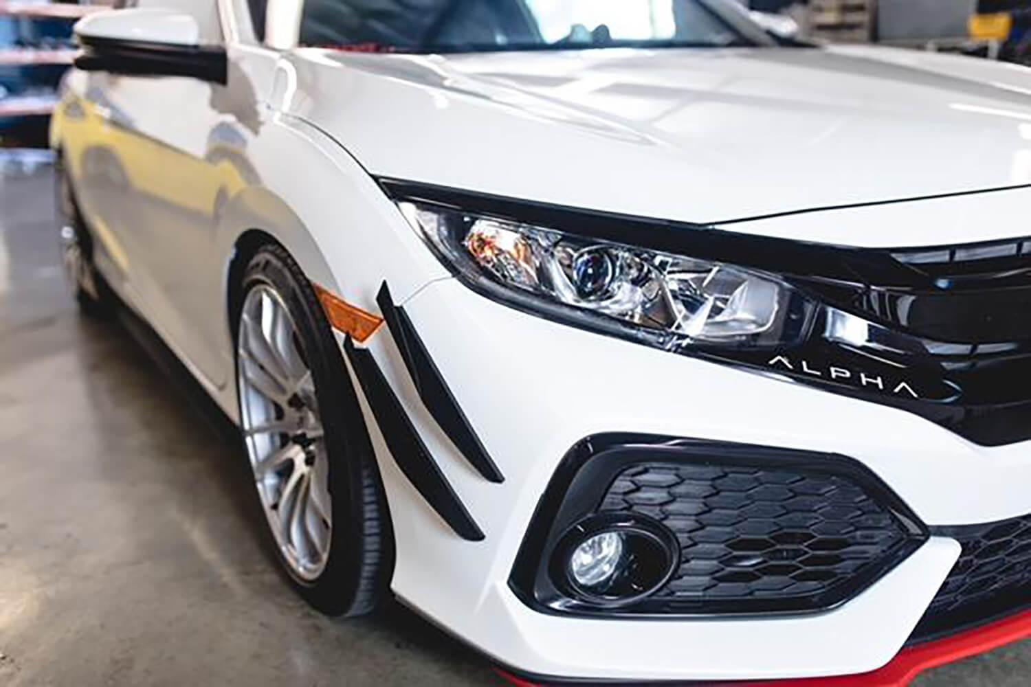 Aeroflow Dynamics V2 Canards (2017-2021 Honda Civic Hatchback, Si Coupe, Si Sedan)