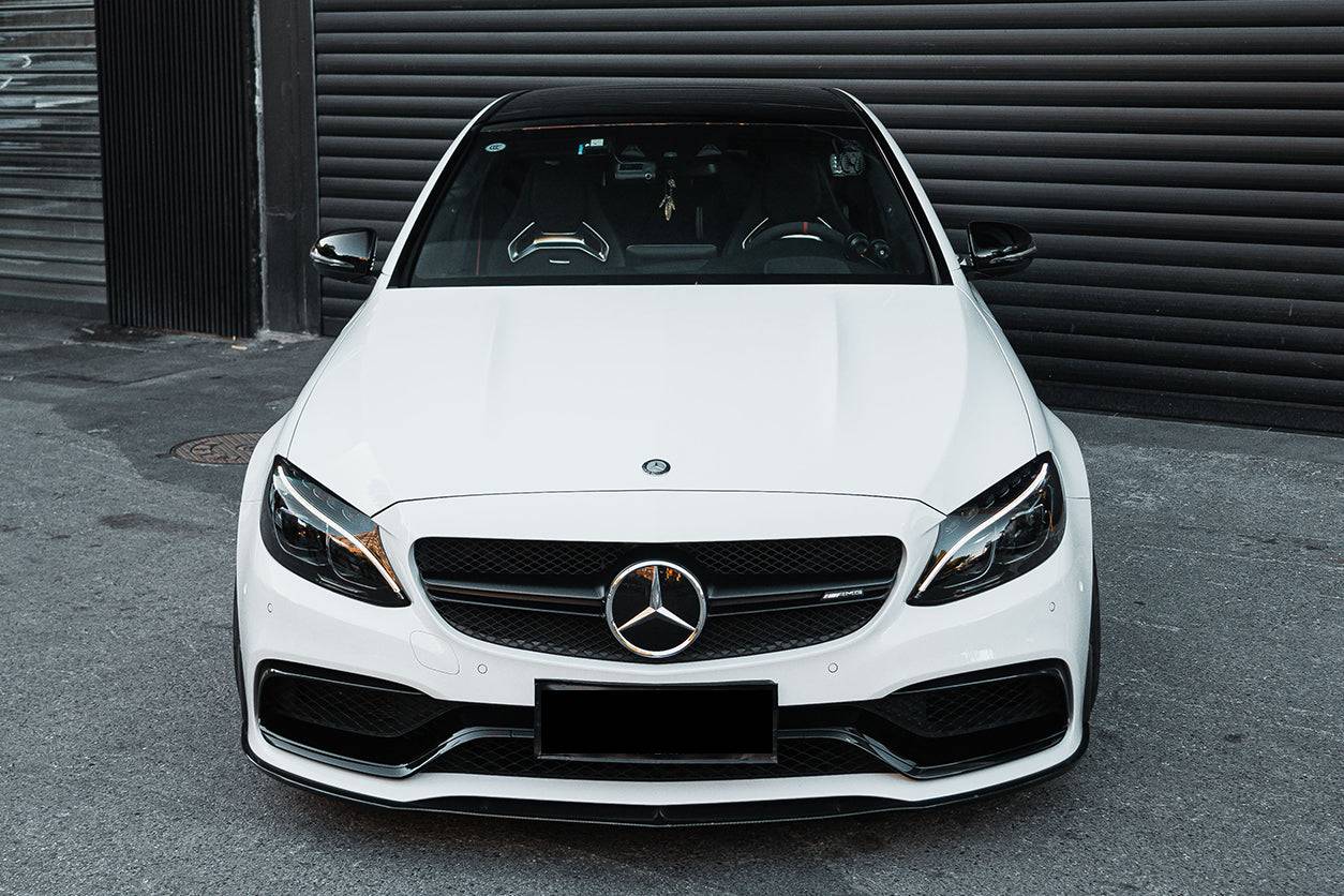 Carbonado 2015-2021 Mercedes Benz W205 C63  S AMG Sedan BKSS Style Carbon Fiber Front Lip