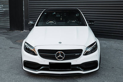 Carbonado 2015-2021 Mercedes Benz W205 C63  S AMG Sedan BKSS Style Carbon Fiber Front Lip