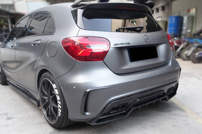 Carbonado 2016-2018  Mercedes Benz  W176 A45 AMG BKSS Style Carbon Fiber Rear Bumper Canards