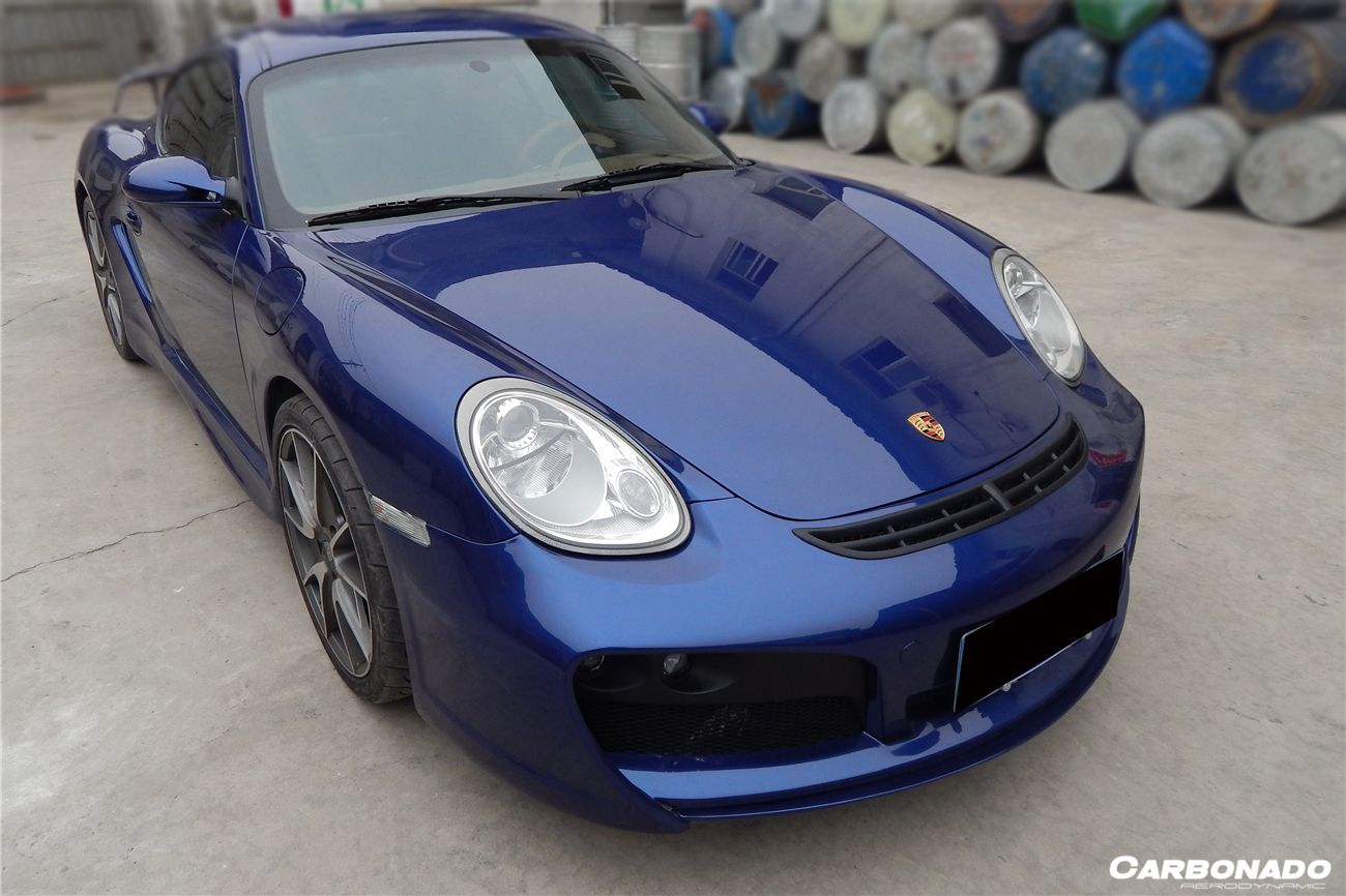 Parachoques delantero estilo Porsche Cayman Boxster 987 TA Carbonado 2005-2008 con luces LED