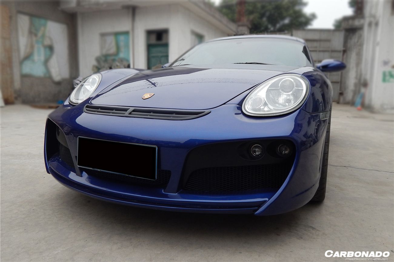 Parachoques delantero estilo Porsche Cayman Boxster 987 TA Carbonado 2005-2008 con luces LED