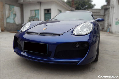 Parachoques delantero estilo Porsche Cayman Boxster 987 TA Carbonado 2005-2008 con luces LED