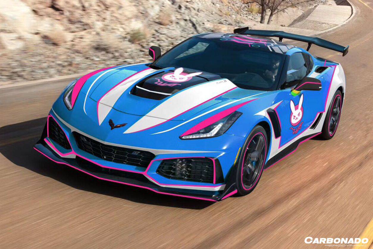 Kit de carrocería de conversión frontal estilo ZR1 para Corvette C7 Z51 Carbonado 2013-2019