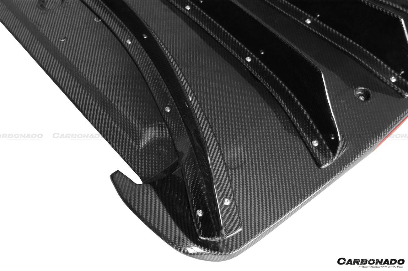 Carbonado 2012-2023 Nissan GTR R35 DBA & EBA NISMO Style Carbon Fiber Rear Diffuser With Canards & Break Light