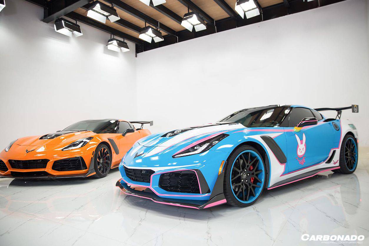 Kit de carrocería de conversión frontal estilo ZR1 para Corvette C7 Z51 Carbonado 2013-2019