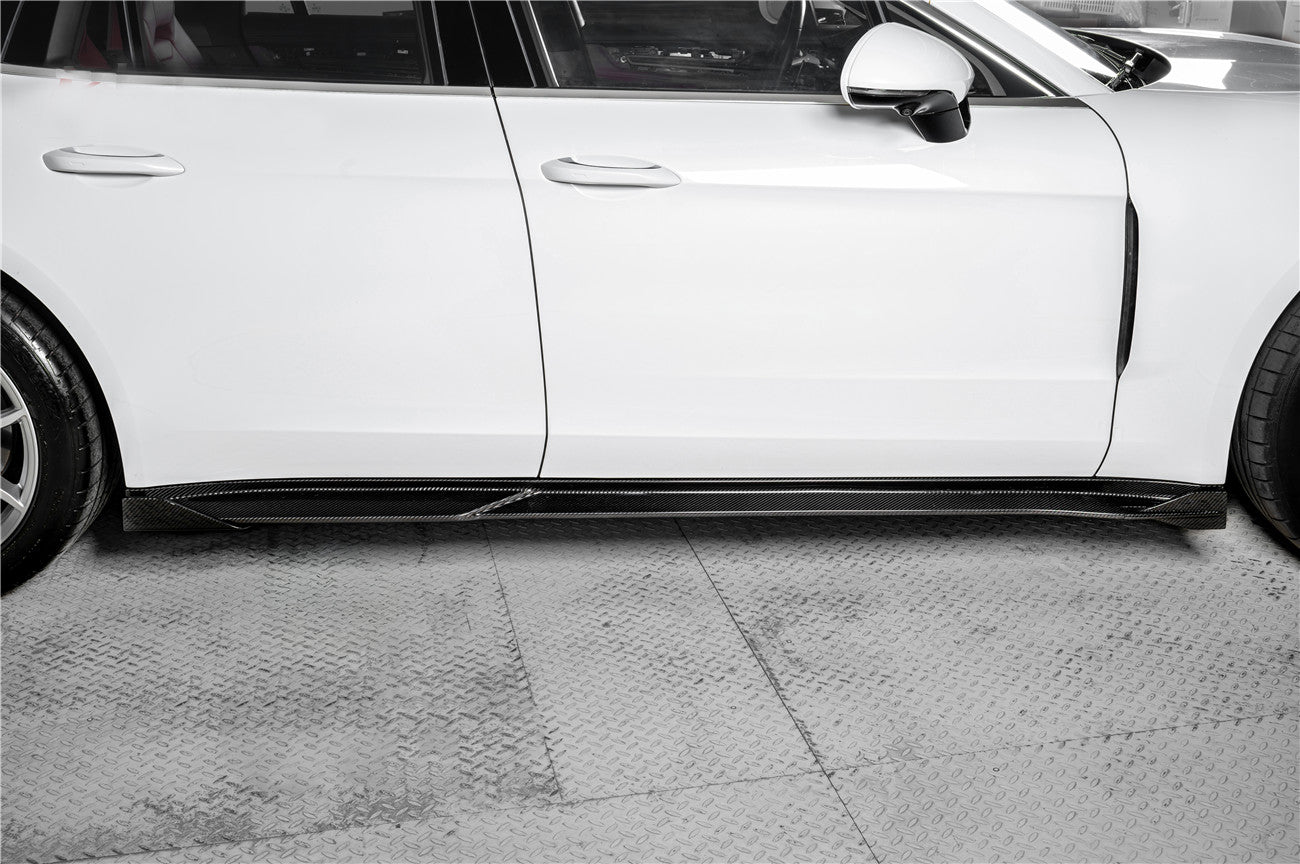 2017 - 2023 Porsche Panamera 971 KDA Style Autoclave Carbon Fiber Side Skirts - 9