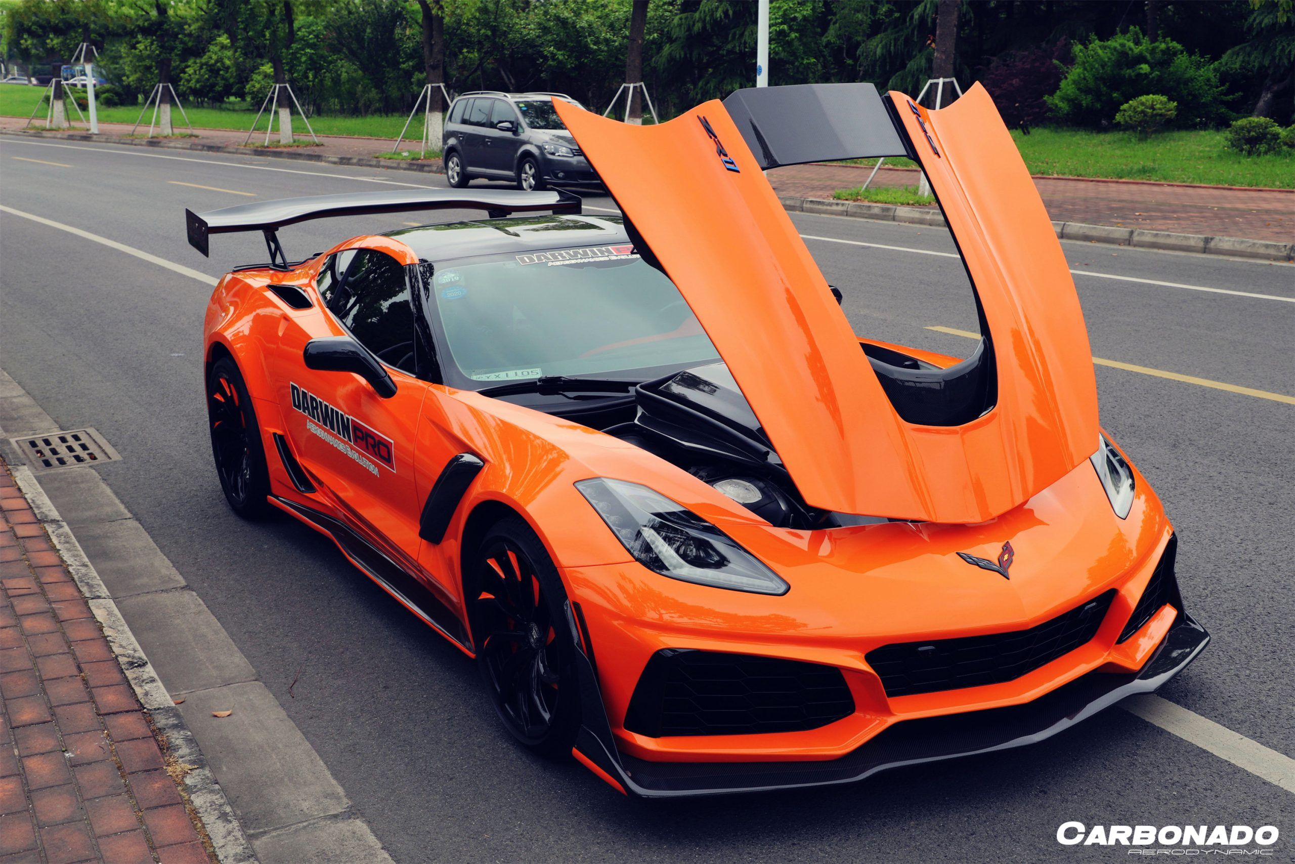 Kit de carrocería de conversión frontal estilo ZR1 para Corvette C7 Z51 Carbonado 2013-2019