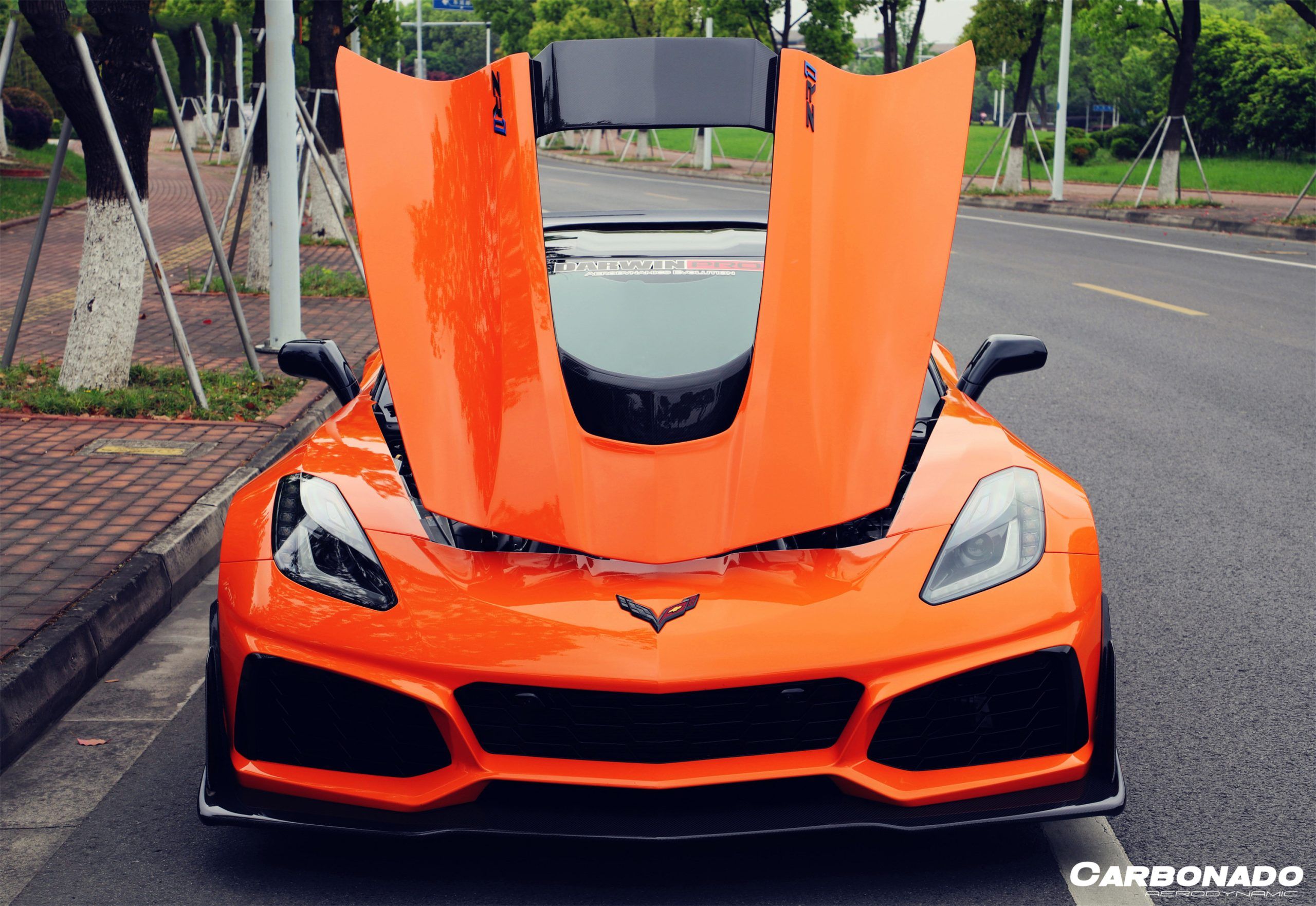 Kit de carrocería de conversión frontal estilo ZR1 para Corvette C7 Z51 Carbonado 2013-2019