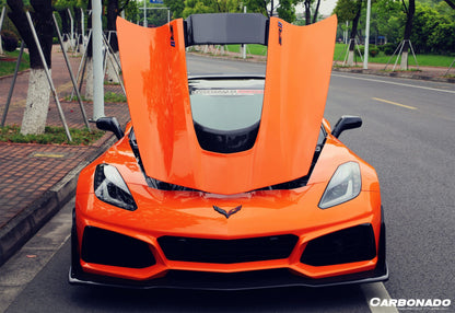 Kit de carrocería de conversión frontal estilo ZR1 para Corvette C7 Z51 Carbonado 2013-2019