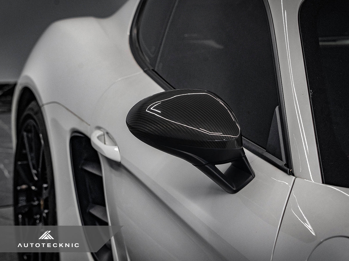 AutoTecknic Replacement Carbon Fiber Mirror Covers - Porsche 718 Cayman | Boxster - 5