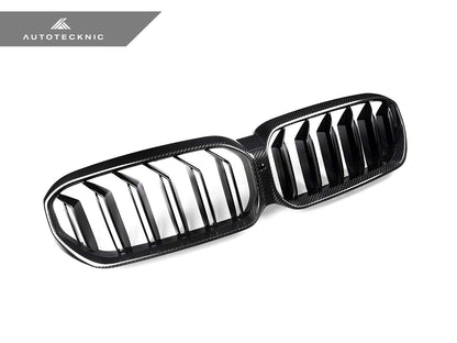 Parrillas delanteras de fibra de carbono seca de doble lama AutoTecknic - Serie 5 LCI G30 (ATK-BM-0898)