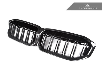 Parrilla delantera de doble lama de fibra de carbono seca AutoTecknic - Serie 3 G20 LCI