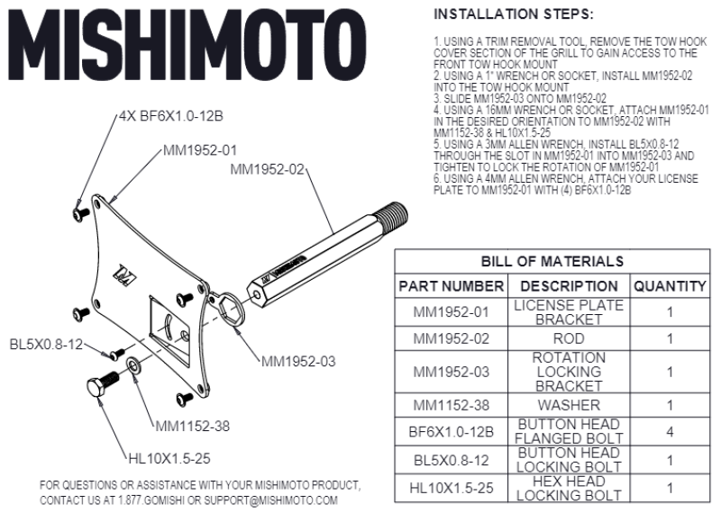 Kit de reubicación de matrículas Nissan Z Mishimoto 2023+