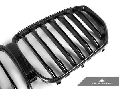 Parrilla delantera de fibra de carbono seca AutoTecknic - G05 X5 Pre-LCI