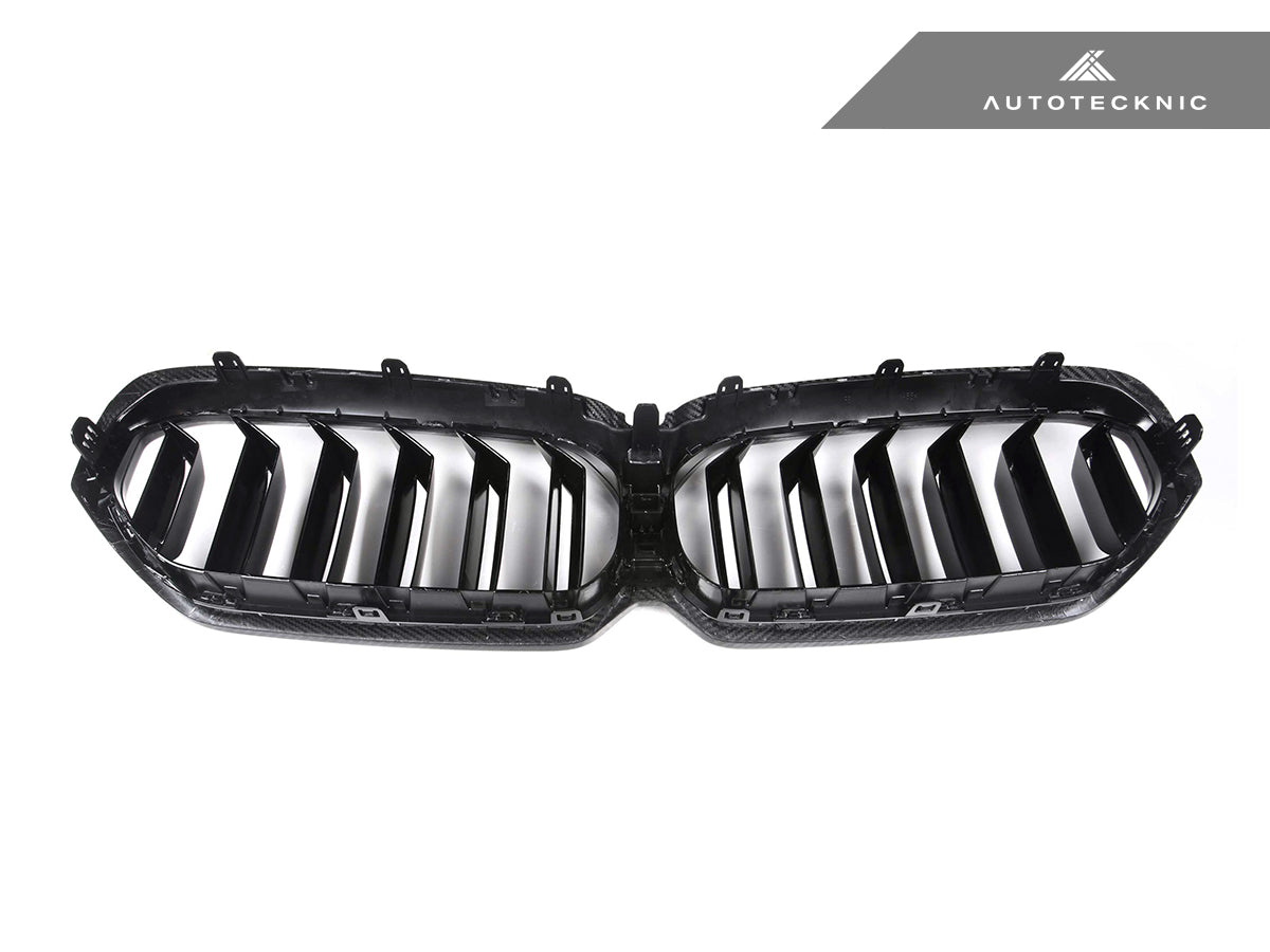 Parrillas delanteras de fibra de carbono seca de doble lama AutoTecknic - Serie 5 LCI G30 (ATK-BM-0898)