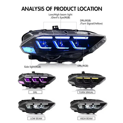 NTXGlow RGB Headlights S650 Style | 2018-2023 Ford Mustang