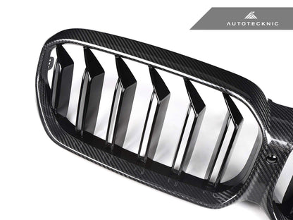 Parrillas delanteras de fibra de carbono seca de doble lama AutoTecknic - Serie 5 LCI G30 (ATK-BM-0898)