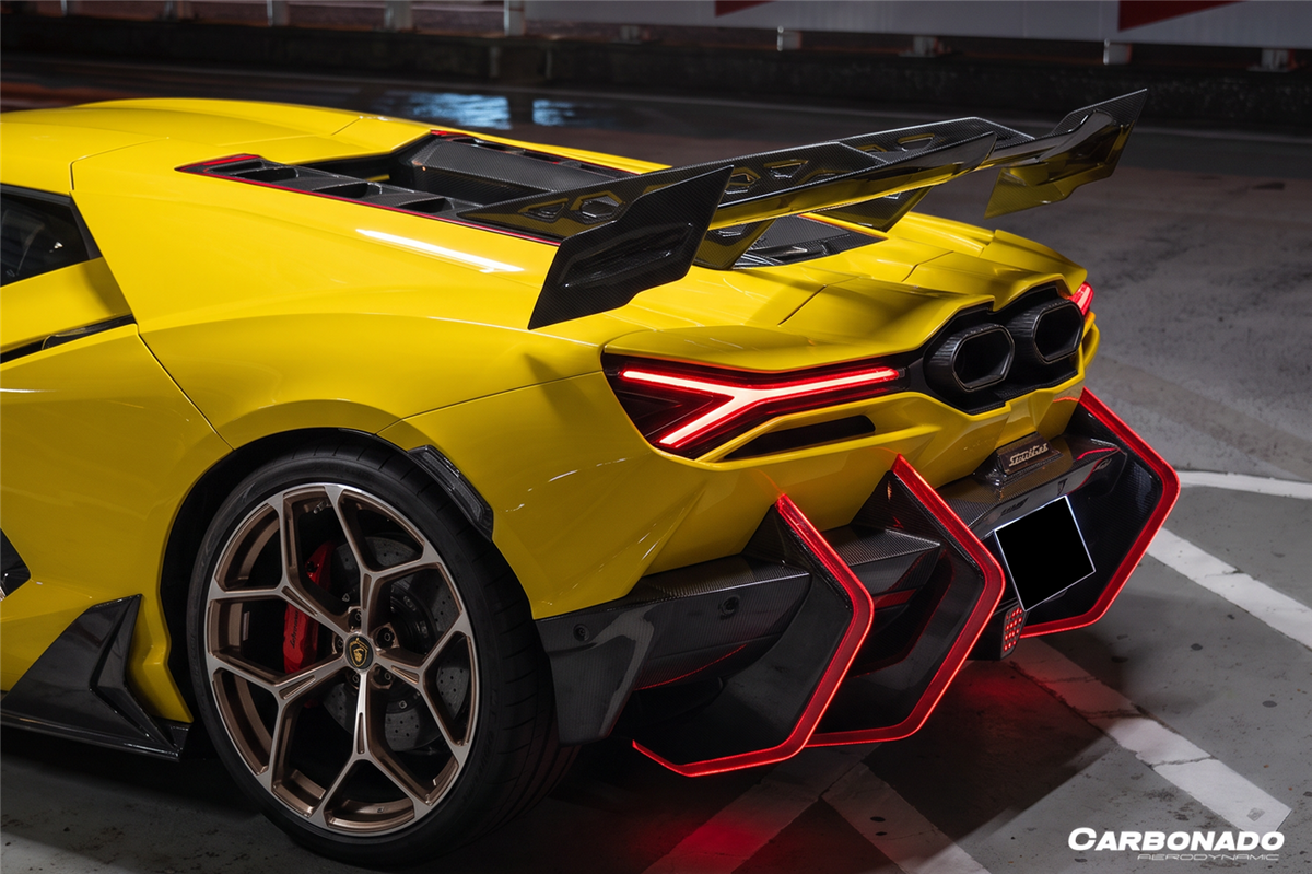 Carbonado Aero BK Style Autoclave Carbon Fiber Rear Diffuser with Canards | 2024-UP Lamborghini Revuelto