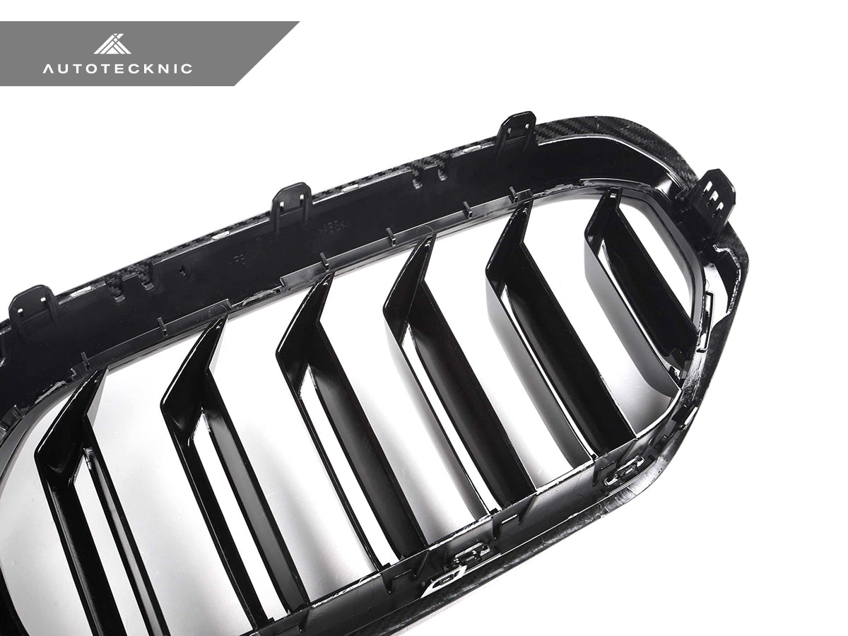 Parrillas delanteras de fibra de carbono seca de doble lama AutoTecknic - Serie 5 LCI G30 (ATK-BM-0898)