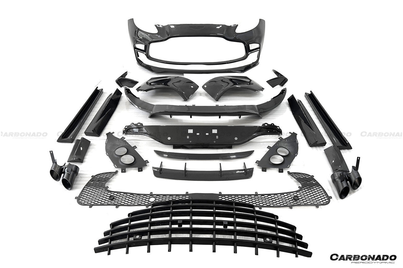 Carbonado 2021-2024 Aston Martin DBX 707 Style Dry Carbon Fiber Front Bumper With Lights