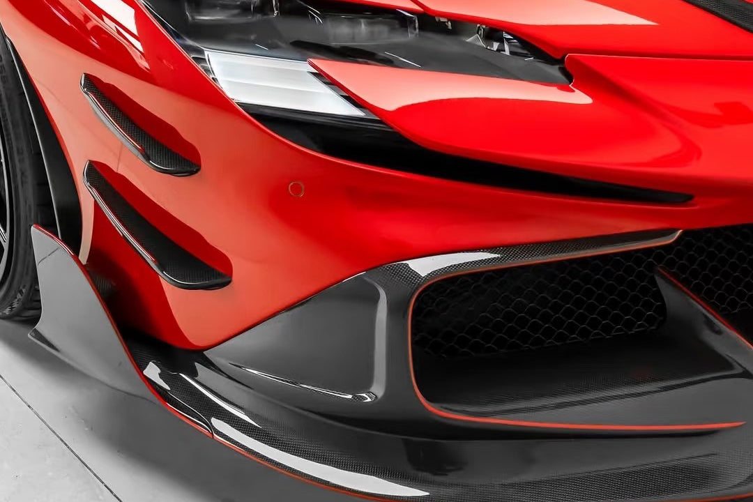 2020-UP Ferrari Autoclave Carbon Fiber Front Lip Carbonado (MSY) Fits: SF90 Stradale and Spider (1X1DRYCFSF90-MIW-MSY-FL)