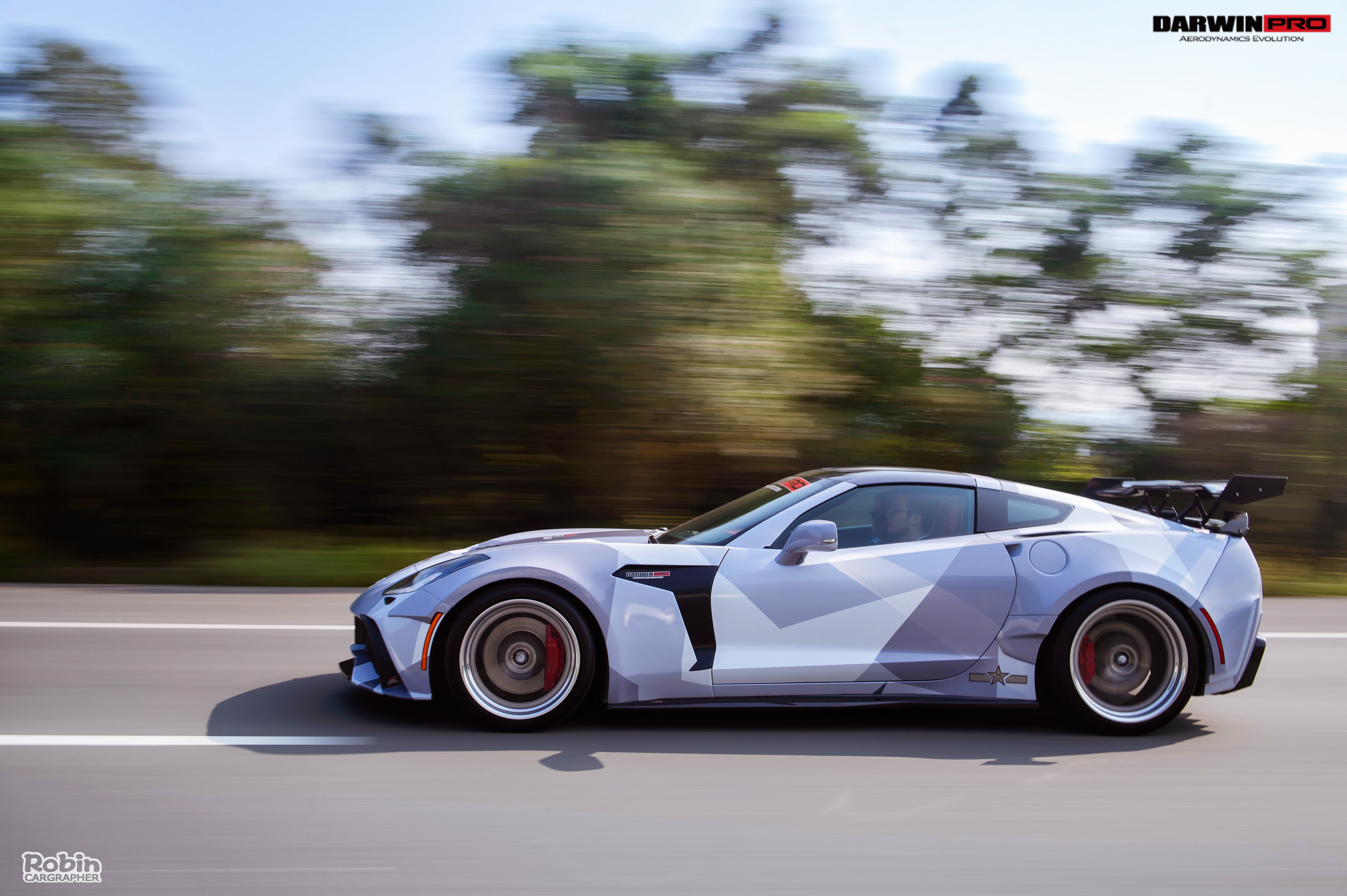 Guardabarros trasero ancho de poliéster reforzado con fibra DarwinPRO 2013-2017 Corvette C7 Z51 BKSS