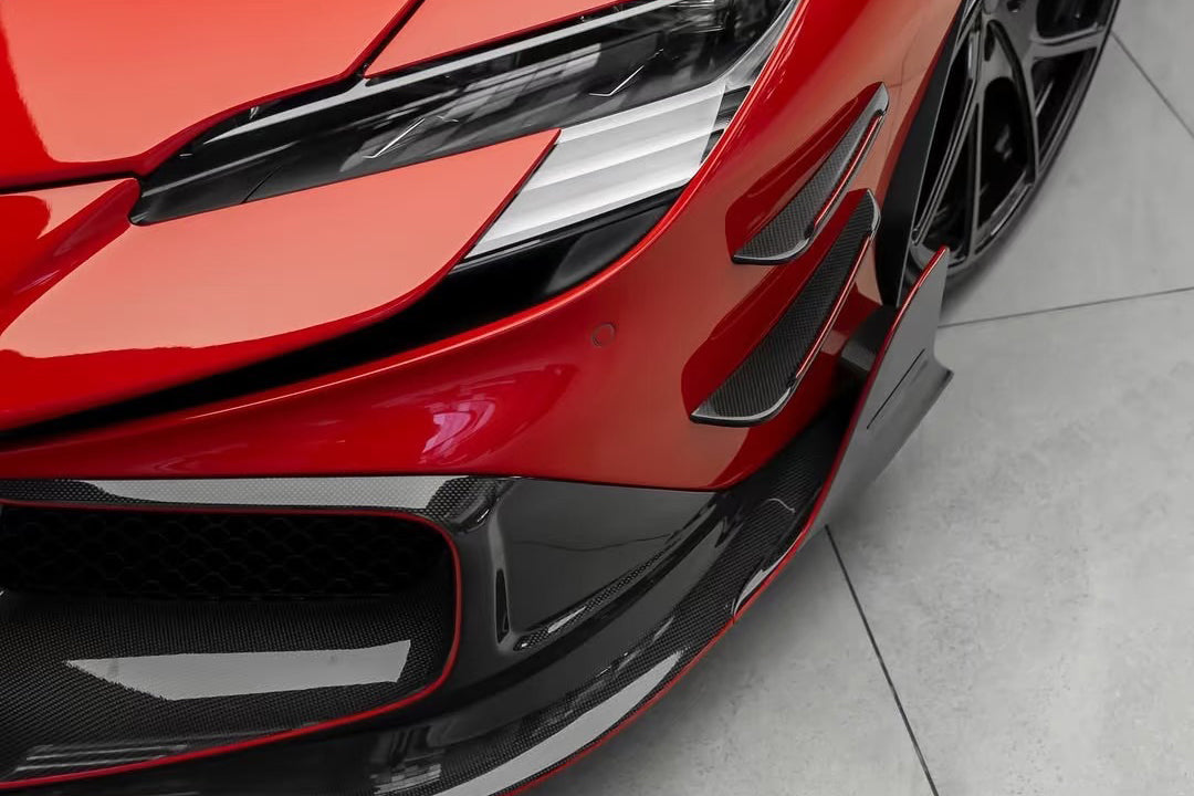 2020-UP Ferrari Autoclave Carbon Fiber Front Lip Carbonado (MSY) Fits: SF90 Stradale and Spider (1X1DRYCFSF90-MIW-MSY-FL)