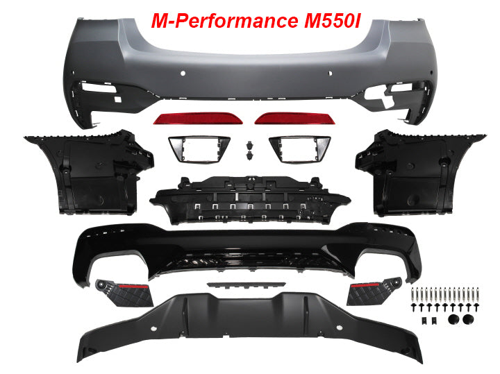 Parachoques trasero con cubiertas PDC para BMW G30 LCI 2021-2023 de Innovative Motorsports 