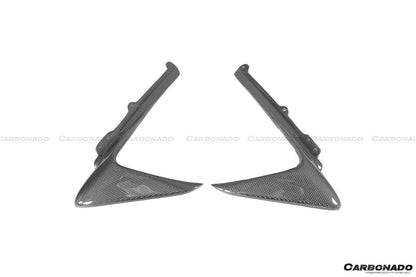 Carbonado 2018-2022 Ferrari 488 Pista OEM estilo fibra de carbono parachoques delantero ventilación Canards