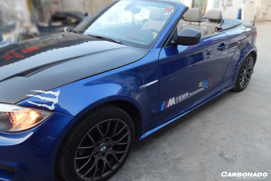 Carbonado 2008-2013 BMW 1 Series E82 E88 1M Style Side Skirts   Wide Rear Fender Flare body kit