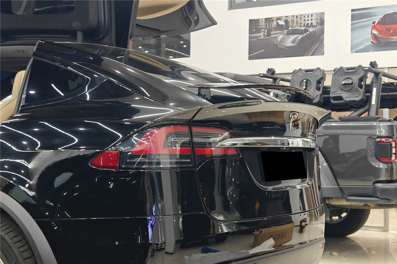 Carbonado 2016-2025 Tesla Model X SUV BS Style Carbon Fiber Trunk Spoiler
