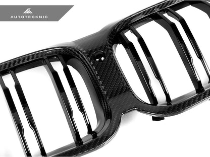 Parrilla delantera de doble lama de carbono seco AutoTecknic - Serie 8 G14/G15/G16