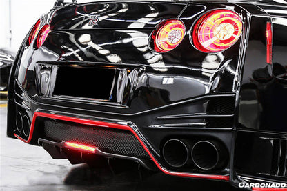 Carbonado 2012-2023 Nissan GTR R35 DBA  EBA BKSS Style Carbon Fiber Rear Diffuser Canards