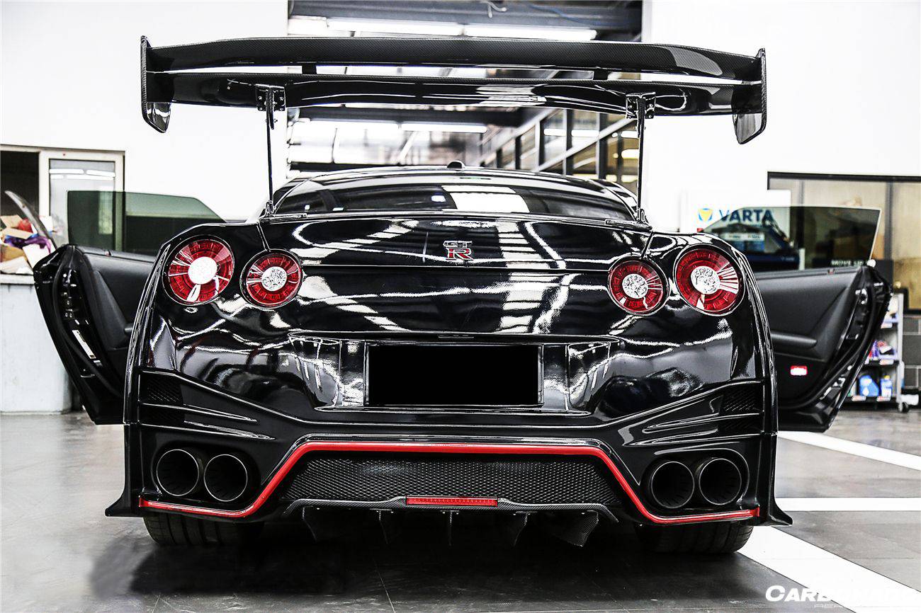 Carbonado 2012-2023 Nissan GTR R35 DBA  EBA BKSS Style Carbon Fiber Rear Diffuser Canards