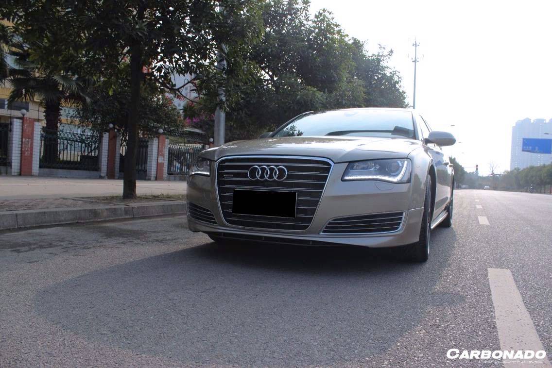 Faldón delantero de fibra de carbono estilo Audi A8 D4 Ab Carbonado 2010-2013