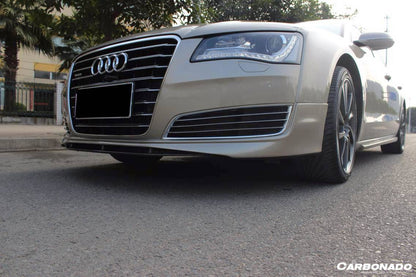 Faldón delantero de fibra de carbono estilo Audi A8 D4 Ab Carbonado 2010-2013