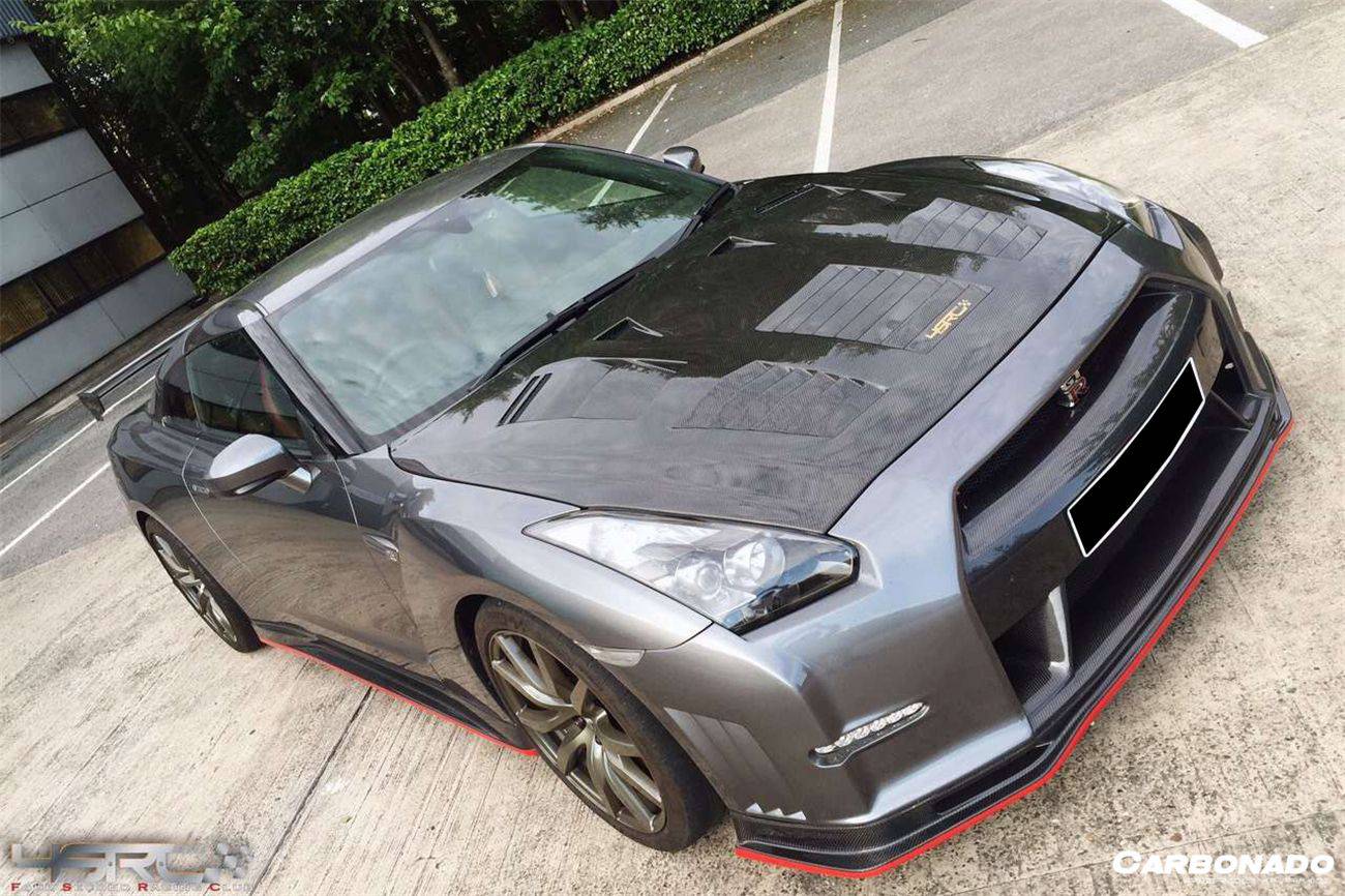 Parachoques delantero estilo Nissan GTR R35 CBA DBA NISMO Ver15 Carbonado 2008-2016