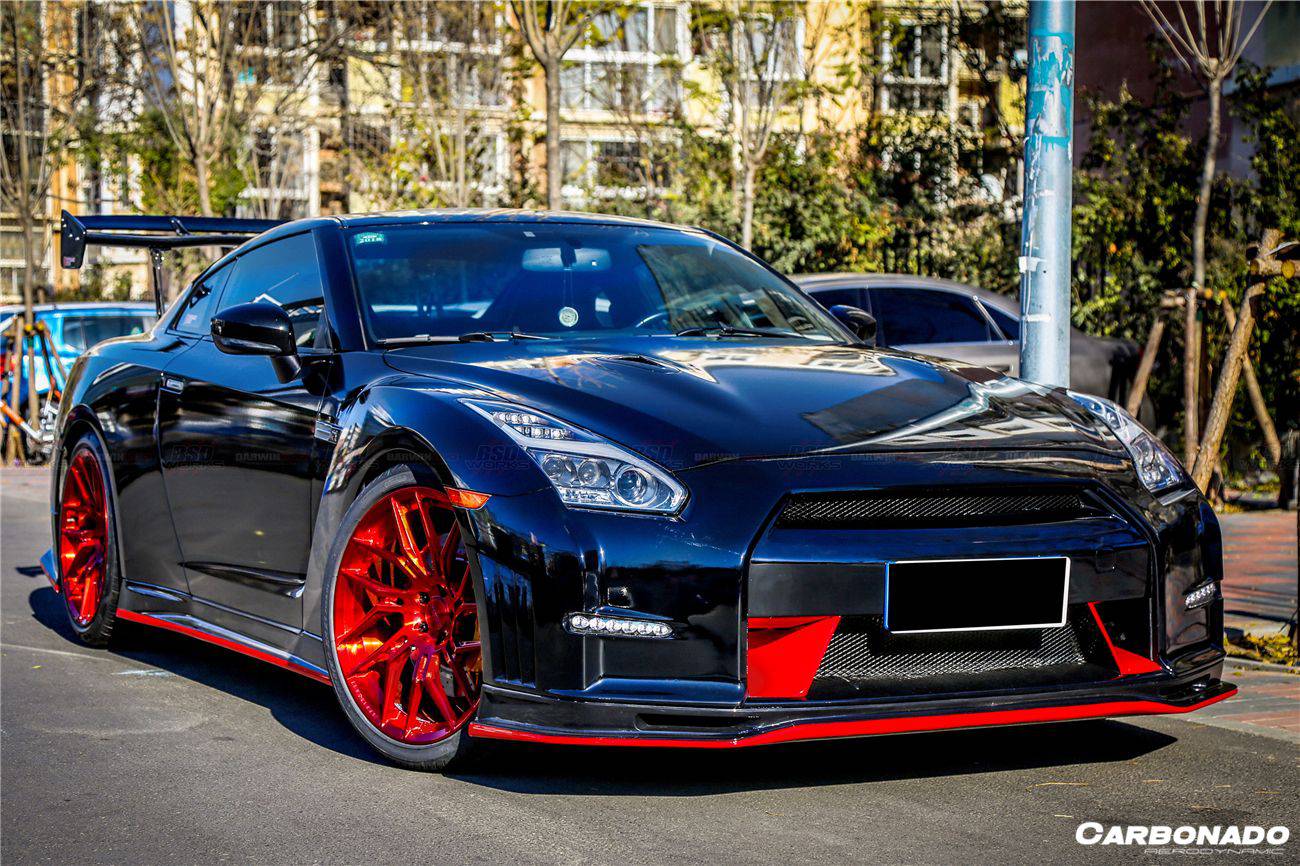 Parachoques delantero estilo Nissan GTR R35 CBA DBA NISMO Ver15 Carbonado 2008-2016