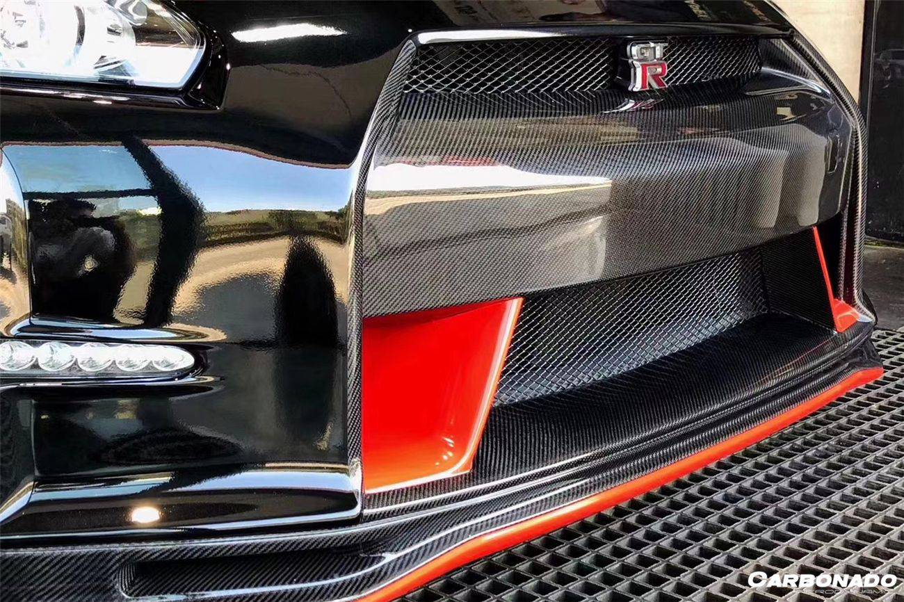 Parachoques delantero estilo Nissan GTR R35 CBA DBA NISMO Ver15 Carbonado 2008-2016