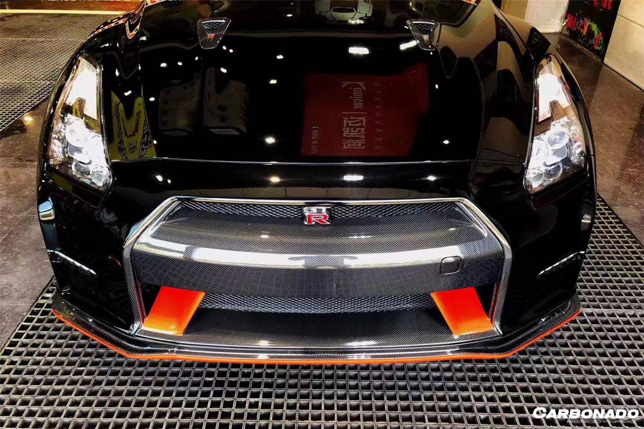 Parachoques delantero estilo Nissan GTR R35 CBA DBA NISMO Ver15 Carbonado 2008-2016