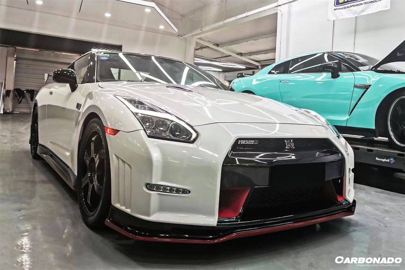 Parachoques delantero estilo Nissan GTR R35 CBA DBA NISMO Ver15 Carbonado 2008-2016