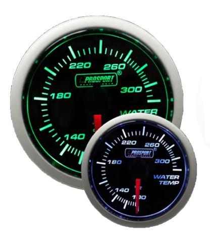 Medidor de temperatura de agua Prosport de 2-1/16" verde/blanco