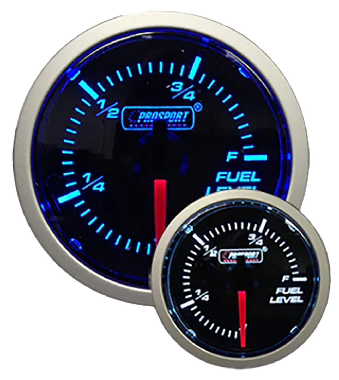 Prosport Blue / White - 2-1/16" Fuel Level Gauge