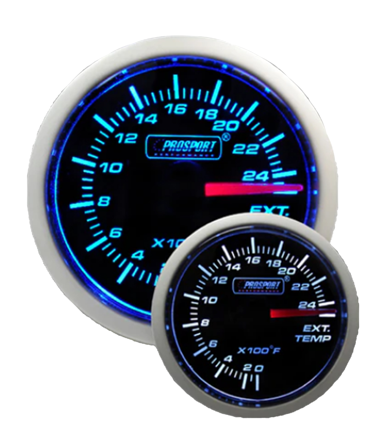 Prosport 2-1/16" Blue/White Exhaust Gas Temperature Gauge