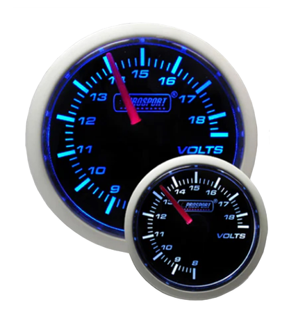 Prosport 2-1/16" Blue/White Volt Gauge