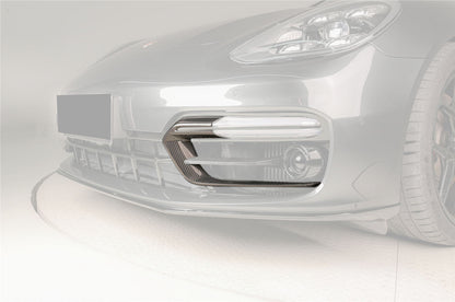 Ventilación de aire del parachoques delantero de fibra de carbono seca estilo OEM Porsche Panamera 971 SD GTS Carbonado 2017-2023