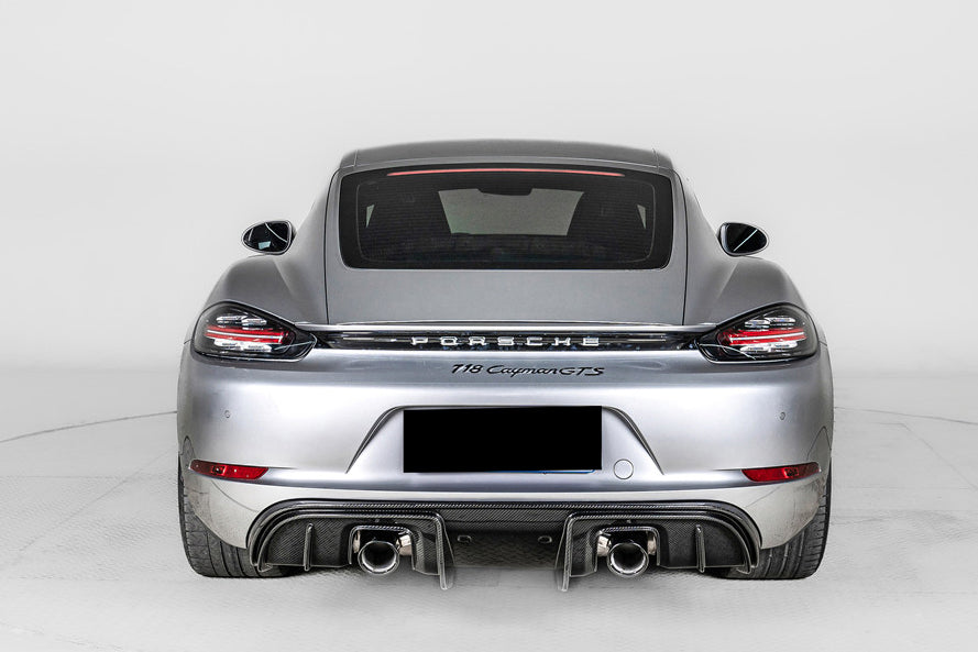 Carbonado 2017-2025 Porsche 718 Cayman Boxster GT4 Style Dry Carbon Fiber Rear Diffuser Lip
